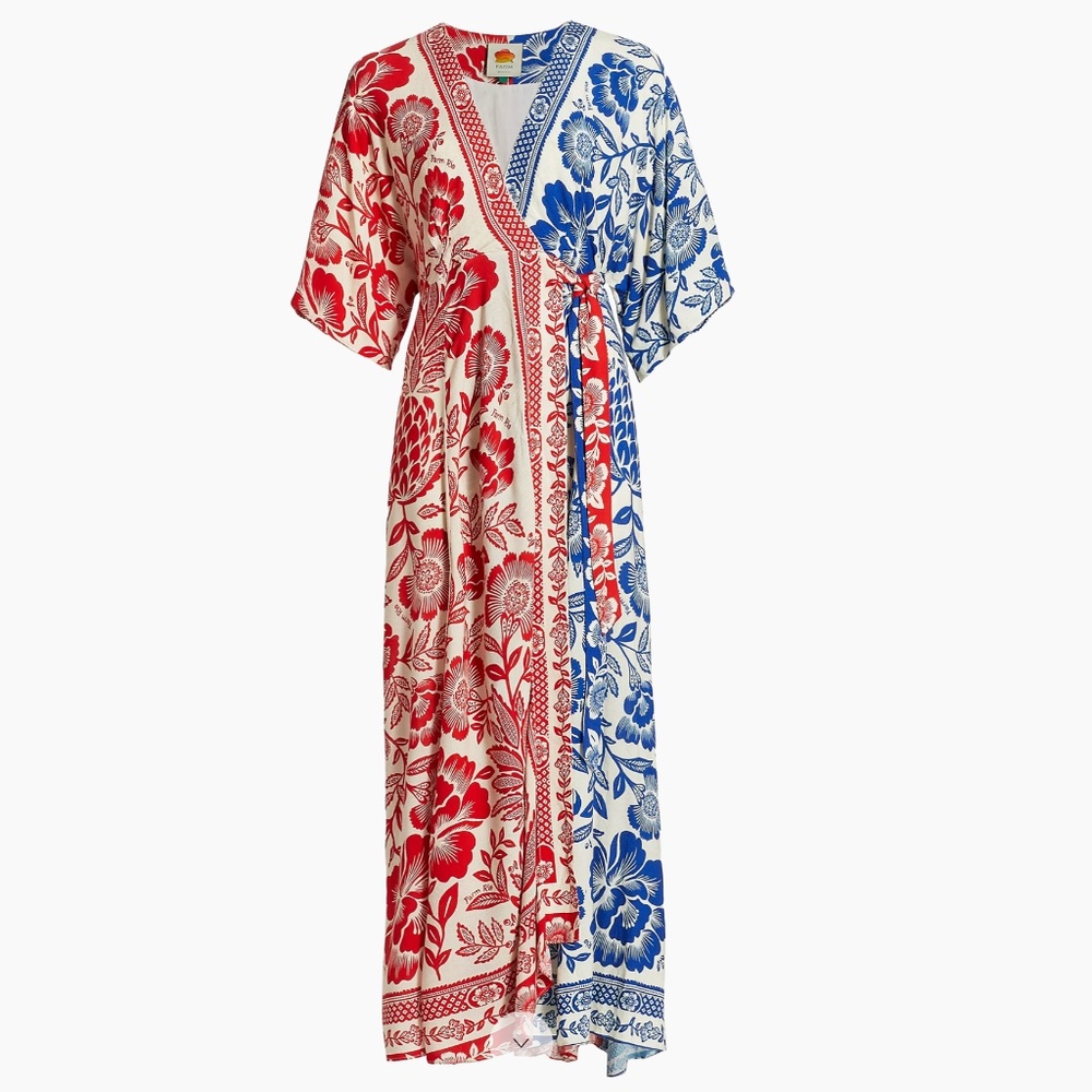 FARM Rio Pineapple Garden Two-Toned Wrap Dress (size S)